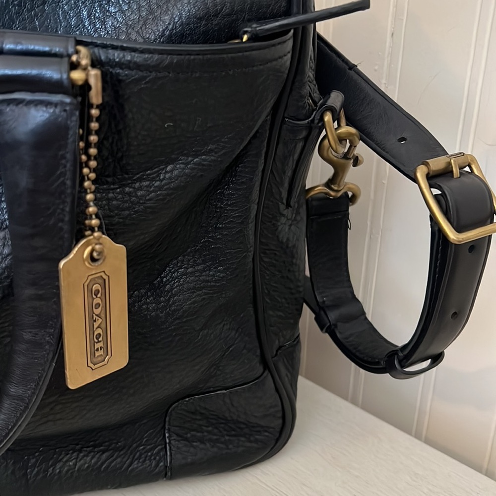 Vintage Coach briefcase messenger bag black with original paperwork receipt - Picture 3 of 16